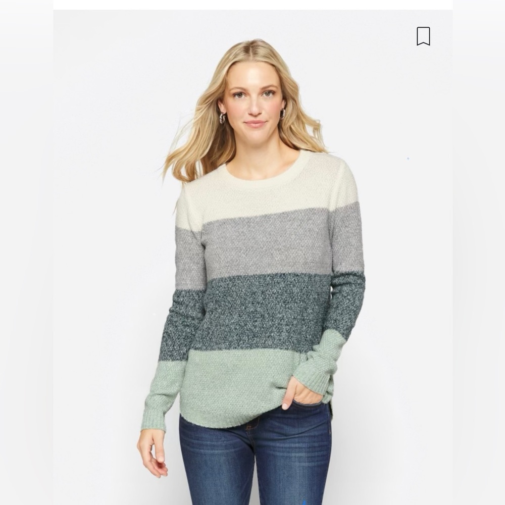 Pink Clover Women’s Nickole Textured Sweater, Green, Small, NWT